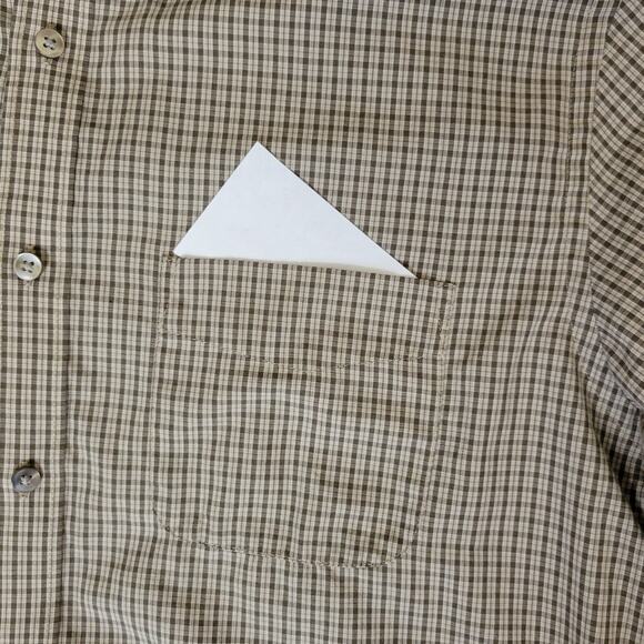 Van Heusen Size M 15-15 1/2 No Iron Button Down Long Sleeve Men's Shirt Brown - Picture 4 of 13